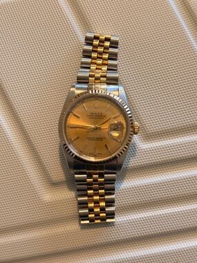 Rolex Two-Tone Gold and Silver Champagne Dial Datejust